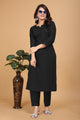 ROSHNI RAYON KURTI AND PANT SET BLACK